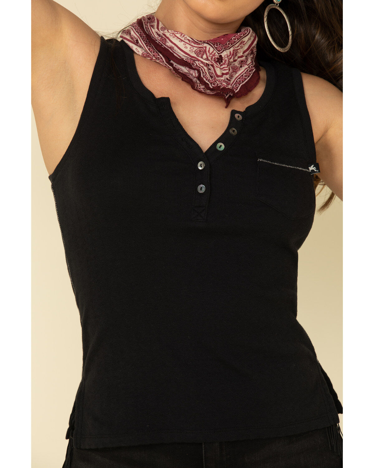 Henley tank top womens Outlet