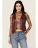 Image #1 - Revel Women's Solid Faux Leather Vest, Burgundy, hi-res
