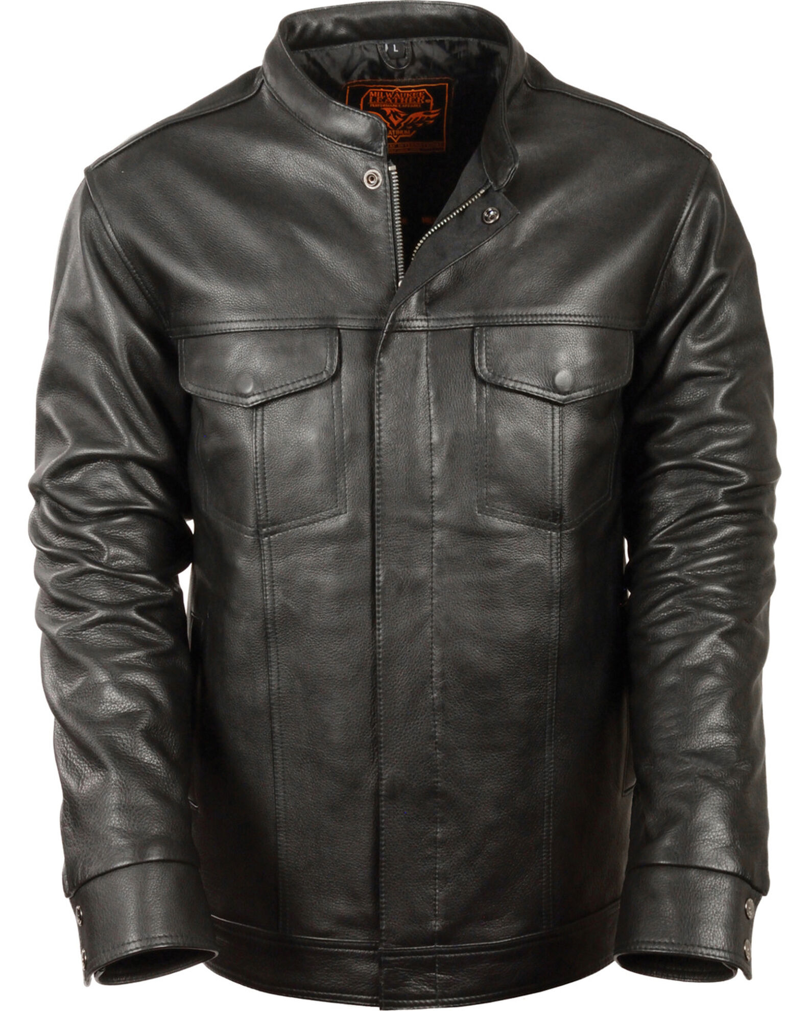 Milwaukee Leather Men s Black Club Style Shirt Jacket Big 5X Boot Barn