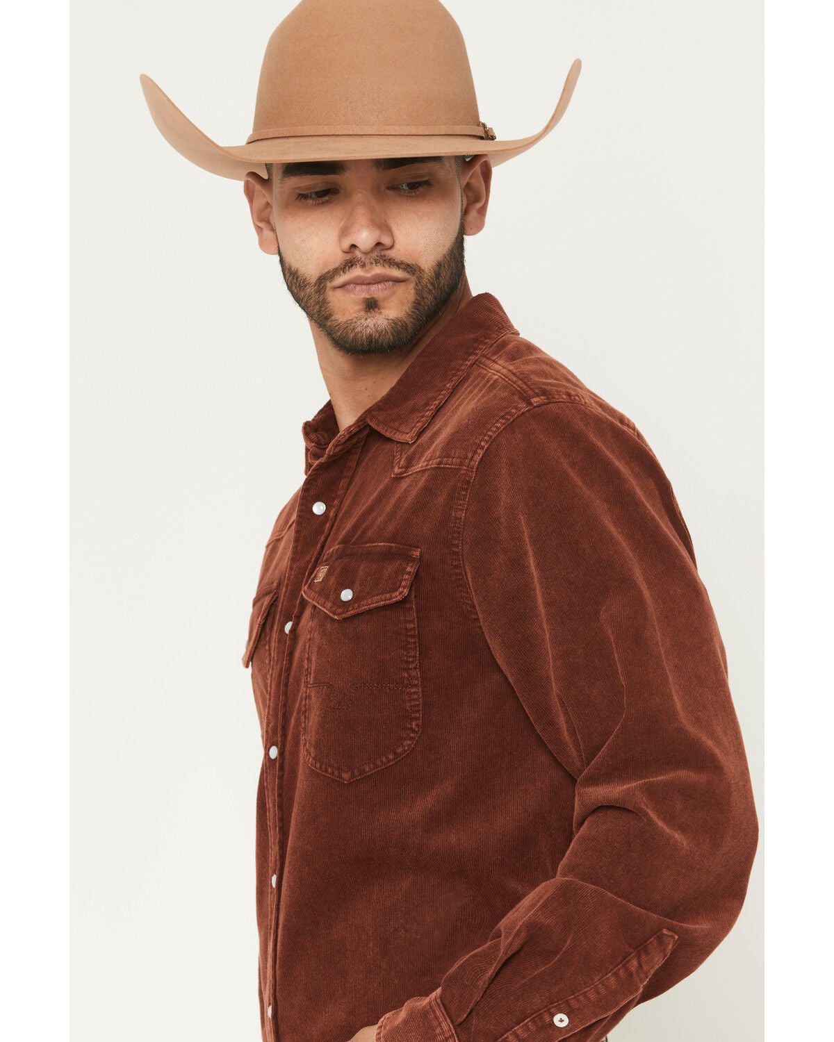 Image #2 - Kimes Ranch Men's Catalina Corduroy Solid Long Sleeve Pearl Snap Western Shirt, Rust Copper, hi-res