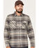 Brixton Men's Bowery Stretch Plaid Print Long Sleeve Utility Flannel Shirt, Charcoal, hi-res