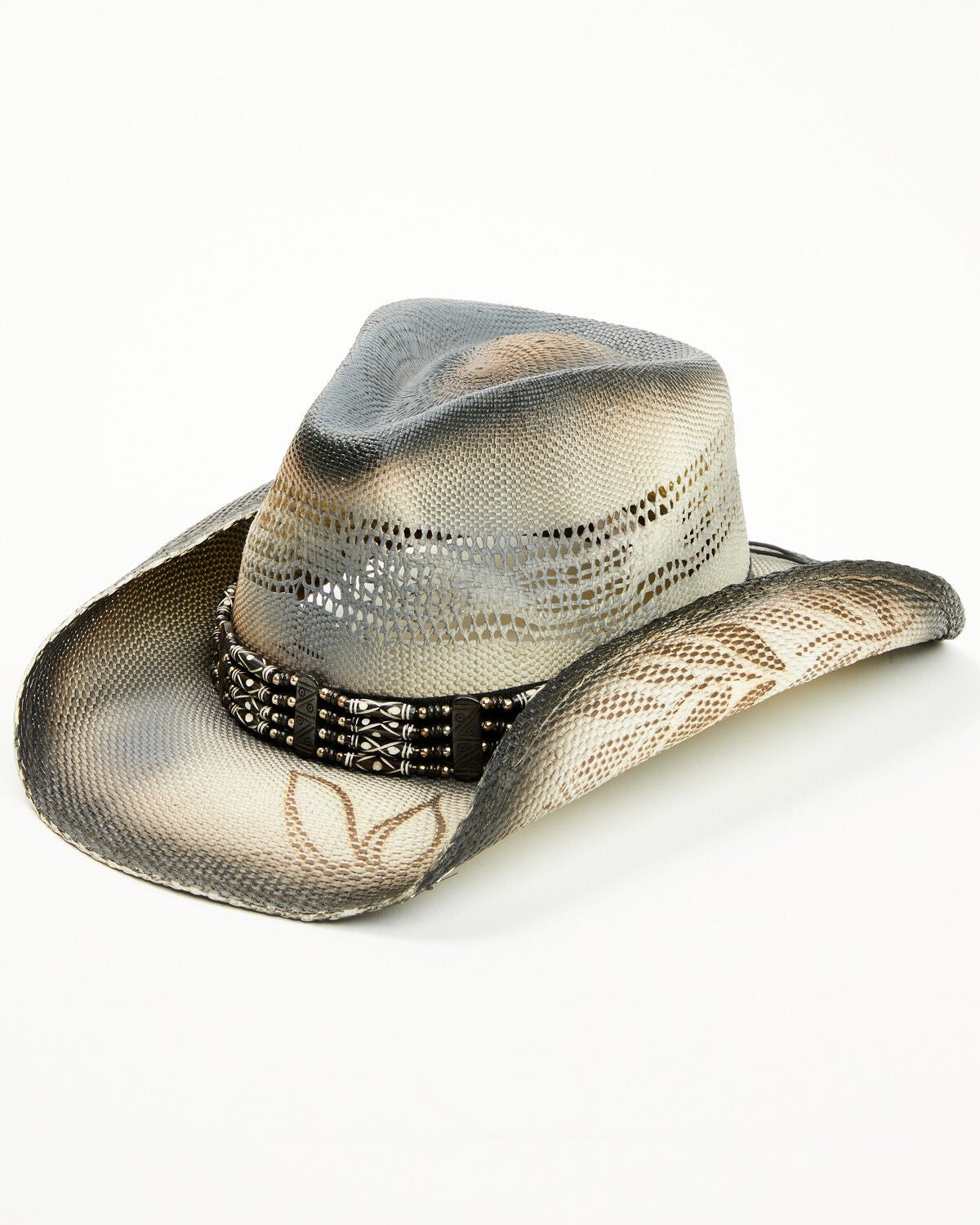 Shyanne Women's Native Born Straw Cowboy Hat, Silver, hi-res