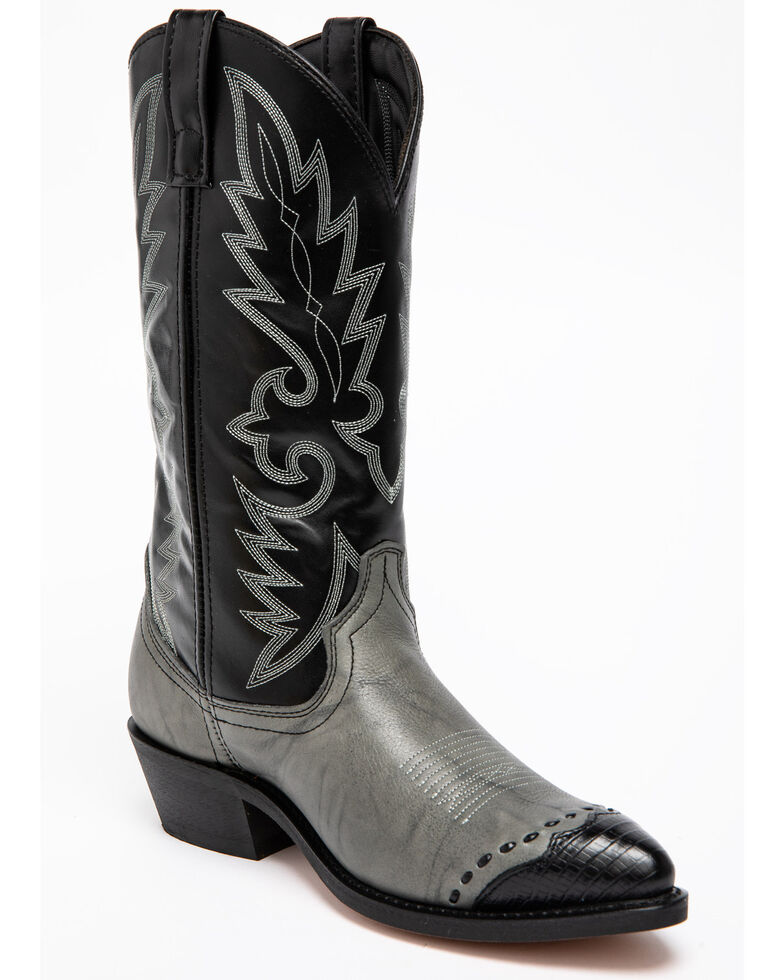 Laredo Men's Flagstaff Wingtip Western Boots, Grey, hi-res