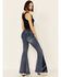 Image #2 - Grace in LA Women's 3-Layer Insert Flare Leg Jeans, Blue, hi-res