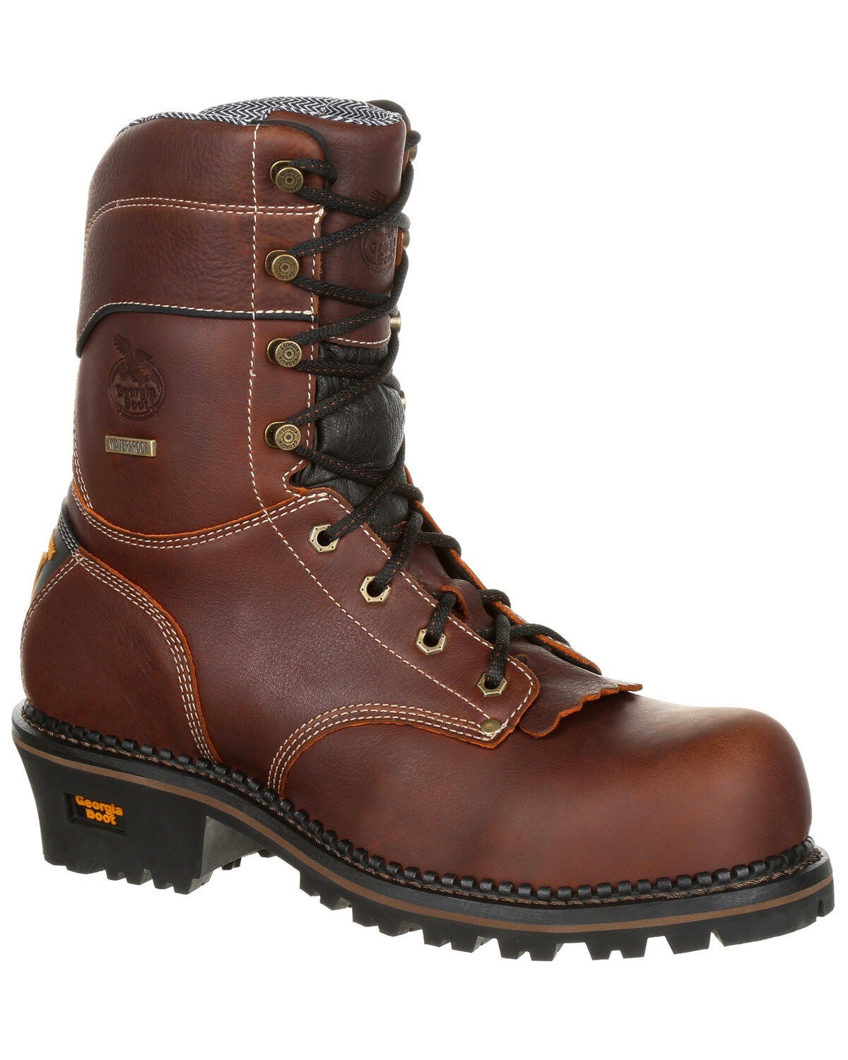 Georgia Boot Men's Amp LT Waterproof Logger Boots - Composite Toe, Brown, hi-res