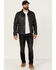 Mauritius Leather Men's Goeff Blue Lamb Leather Zip-Front Trucker Jacket , Blue, hi-res