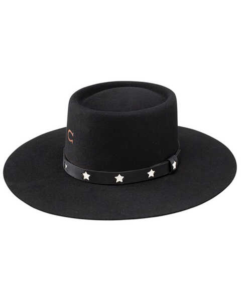 Image #1 - Charlie 1 Horse Women's Cosmic Cowgirl Felt Western Fashion Hat , Black, hi-res