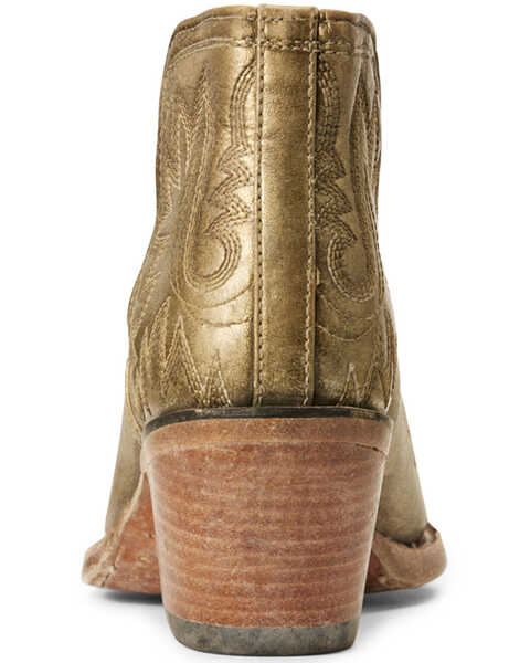 Image #3 - Ariat Women's Dixon Distressed Gold Western Booties - Snip Toe, , hi-res