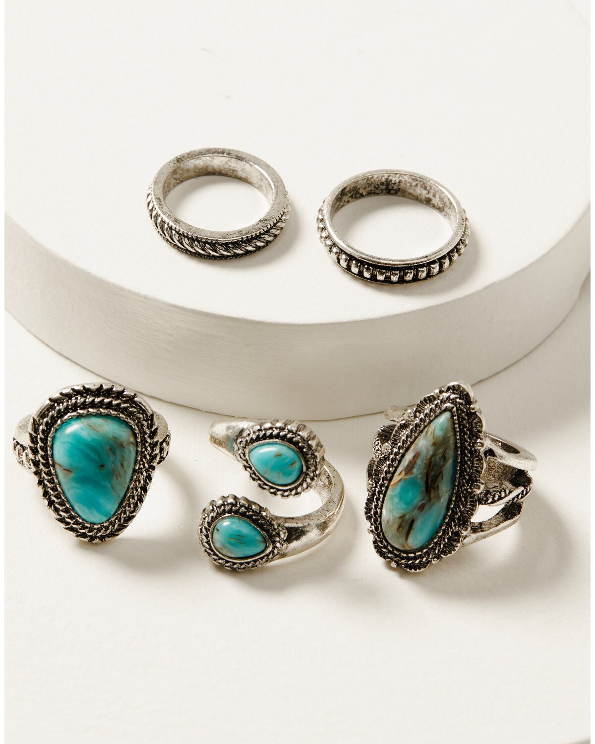 Idyllwind Women's Finley Ring Set - 5 Piece, Silver, hi-res