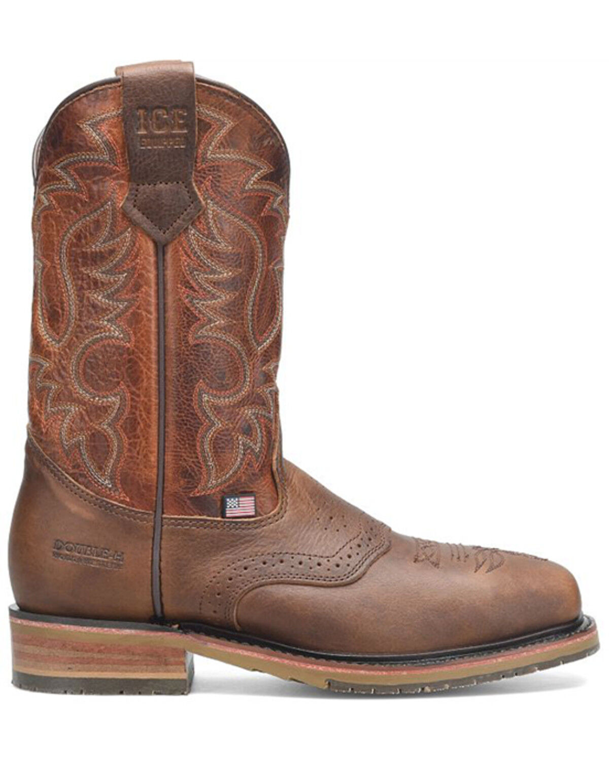 Image #2 - Double H Men's Cody Pull-On Work Boots - Steel Toe, Brown, hi-res