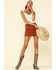 Shyanne Women's Rust Copper Denim Mini Skirt , , hi-res