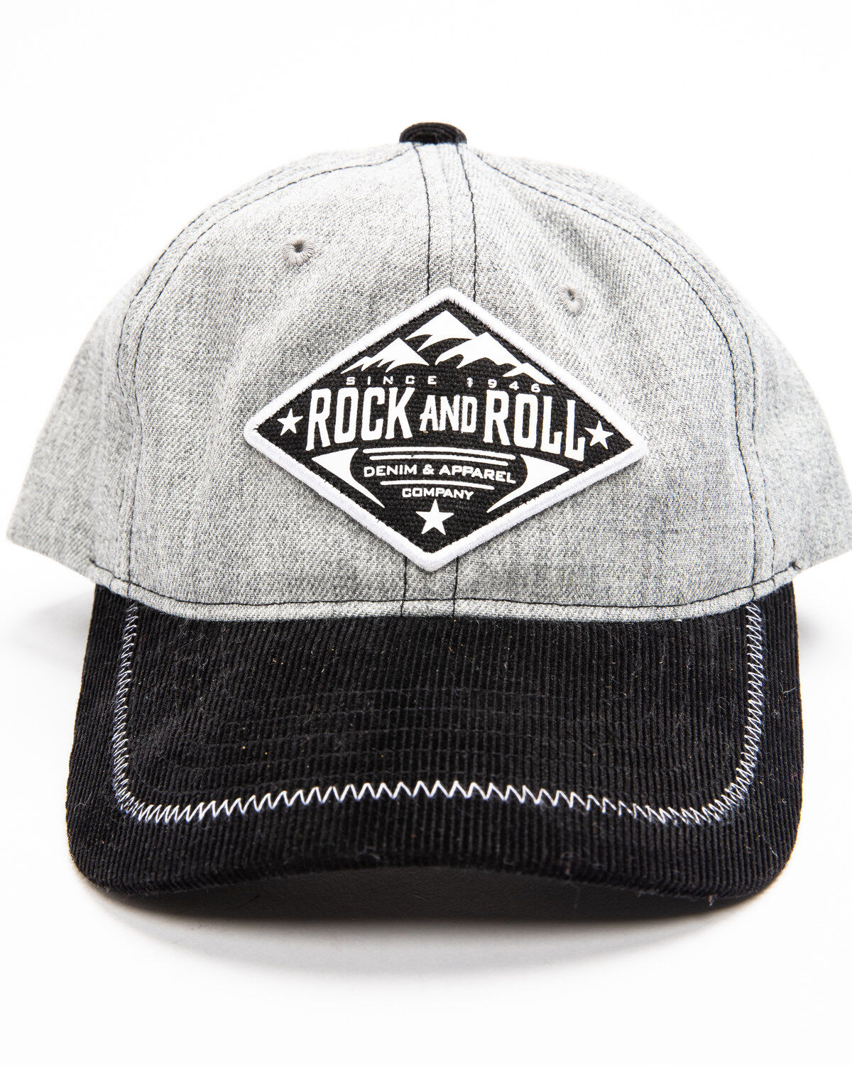 Image #4 - Rock & Roll Cowboy Men's Mountain Logo Patch Cap, Grey, hi-res