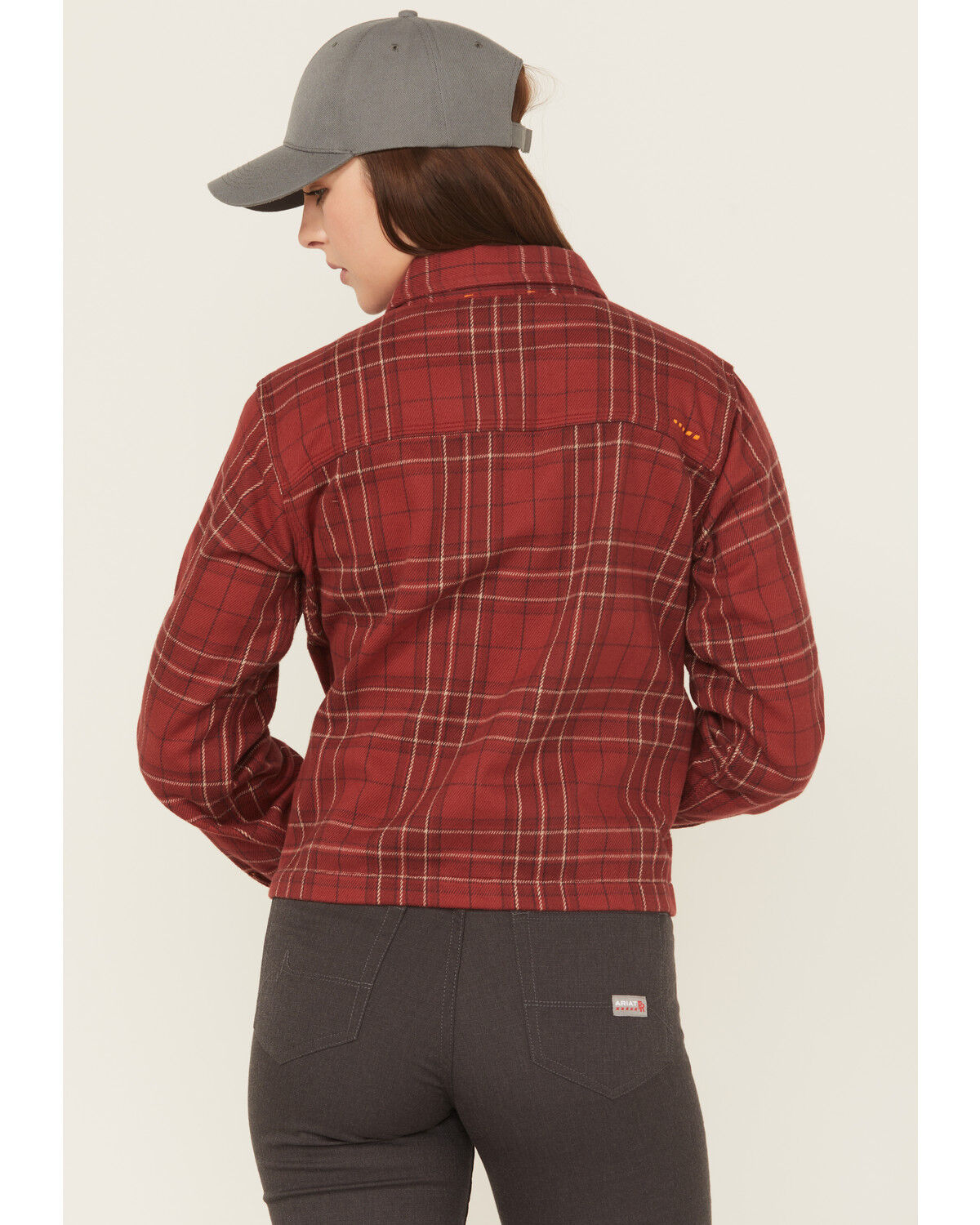 Image #4 - Ariat Women's Rebar Heavy Durastretch Flannel Work Shirt, Red, hi-res
