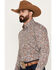 Roper Men's Amarillo Paisley Print Long Sleeve Button Down Western Shirt, Dark Orange, hi-res