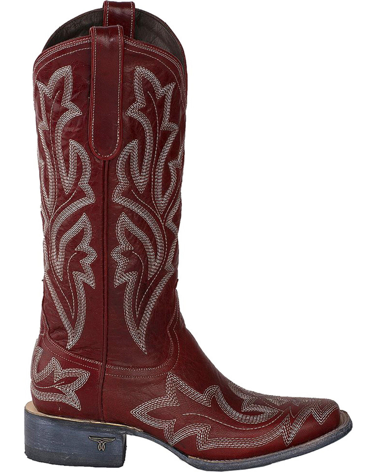 Image #2 - Lane Women's Saratoga Red Fancy Stitch Western Boots - Square Toe, , hi-res