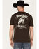 Cowboy Hardware Men's Buck Wild Ranch Graphic T-Shirt , Chocolate, hi-res