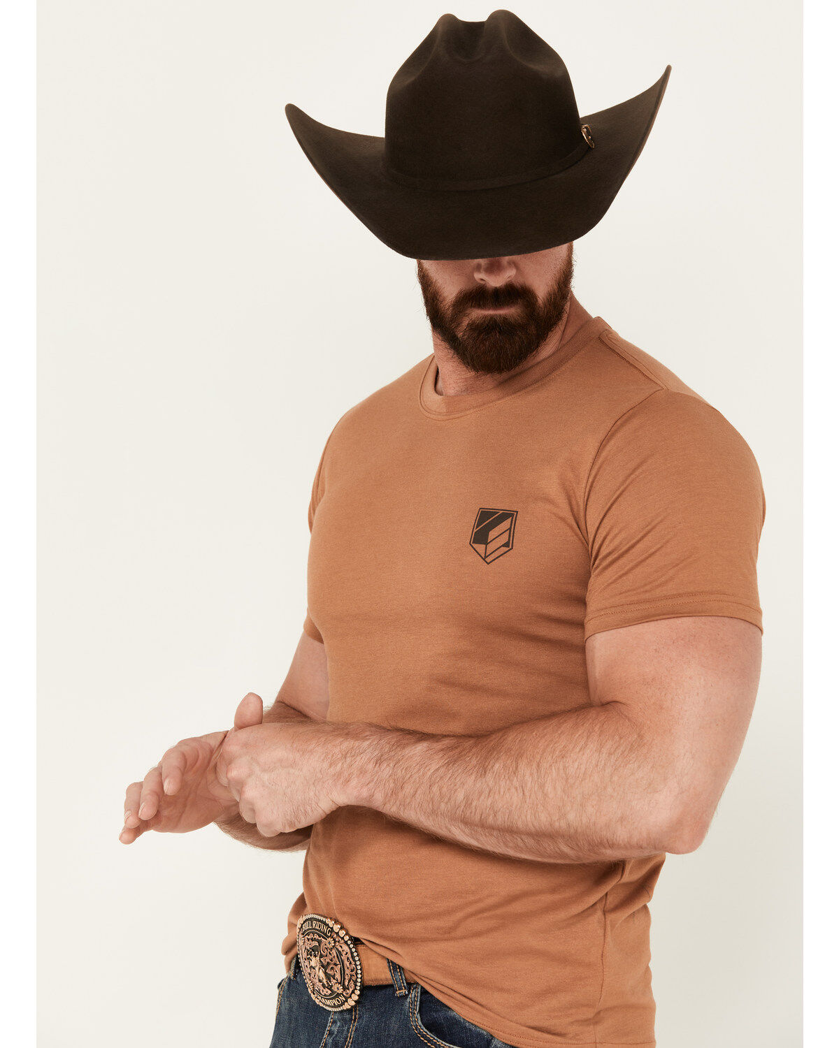 Image #2 - RANK 45® Men's Sliced Athletic Short Sleeve Graphic T-Shirt, Cream, hi-res