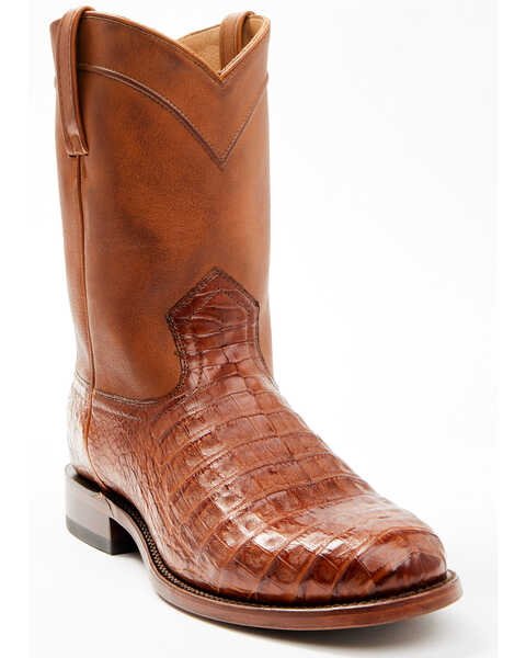 Cody James Black 1978® Men's Carmen Exotic Caiman Belly Roper Boots - Medium Toe , Cognac, hi-res