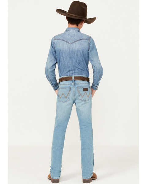 Image #3 - Wrangler Retro Boys' Medium Wash Slim Straight Denim Jeans , Blue, hi-res