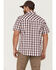 Resistol Men's Bradenton Windowpaine Plaid Short Sleeve Button Down Western Shirt , Off White, hi-res