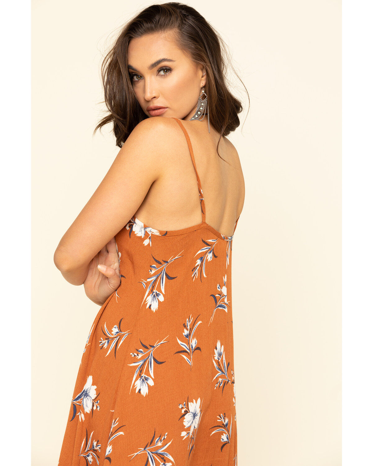 rust floral dress