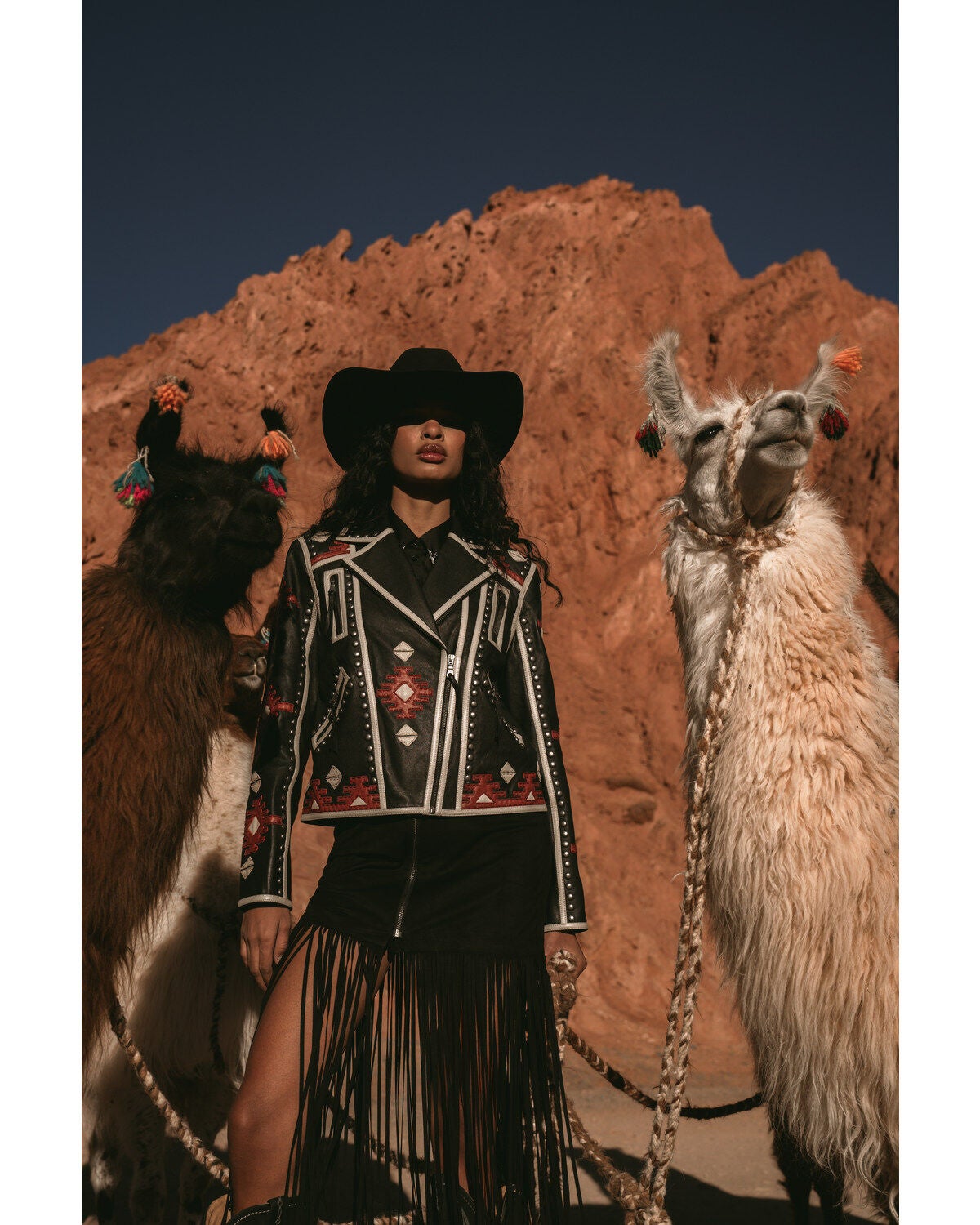 Image #1 - Double D Ranch Women's Chilli Pantine Studded Southwestern Leather Jacket, , hi-res