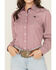 Image #3 - Cinch Women's Boot Barn Exclusive Striped Print Long Sleeve Button-Down Stretch Western Shirt, Burgundy, hi-res