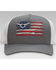 Image #2 - RopeSmart Men's All-American Rubber Steer Flag Mesh-Back Ball Cap , Grey, hi-res