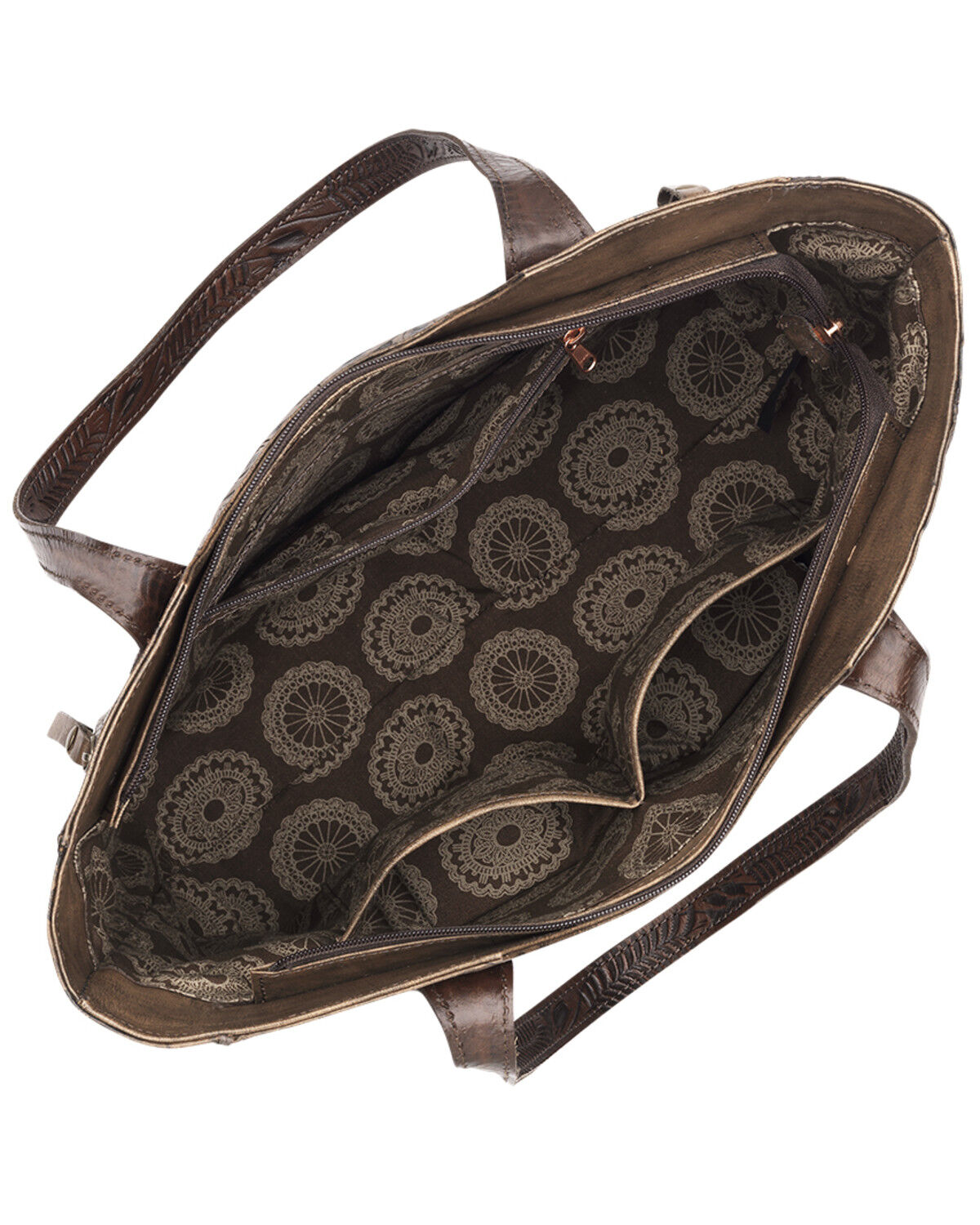 Image #3 - American West Women's Annie's Secret Collection Large Zip Top Tote, Chocolate, hi-res