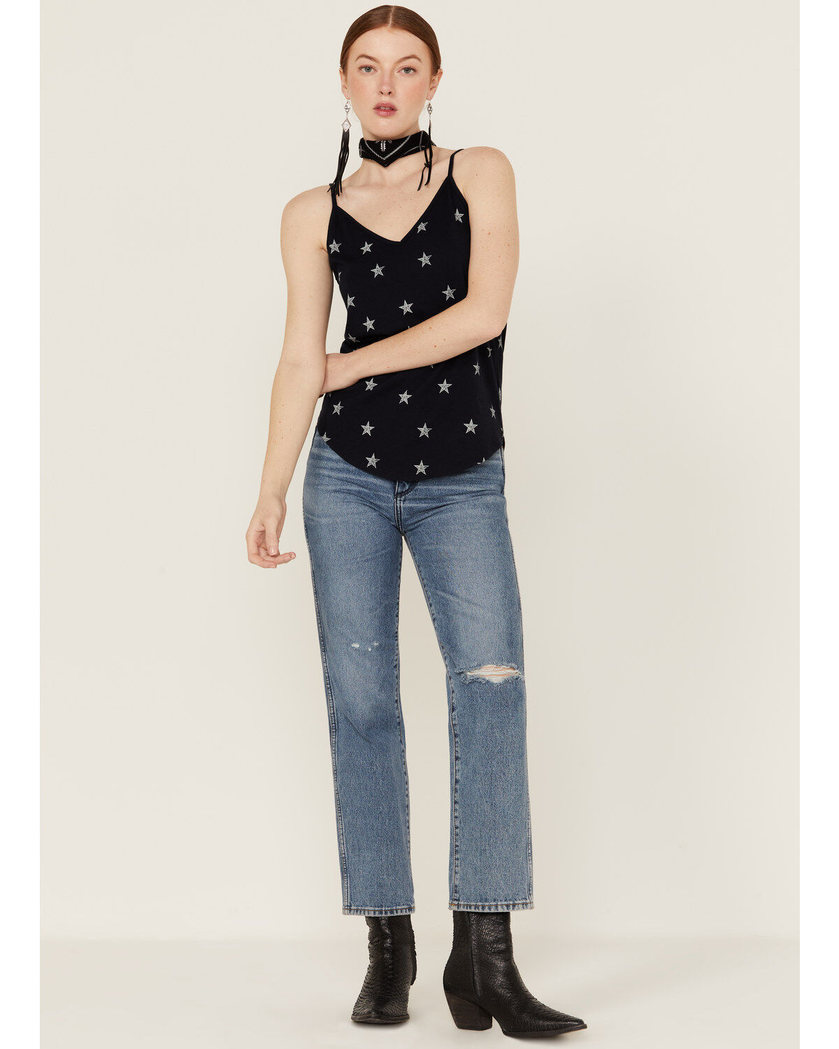 Image #4 - Shyanne Women's Star Print Cami, Navy, hi-res