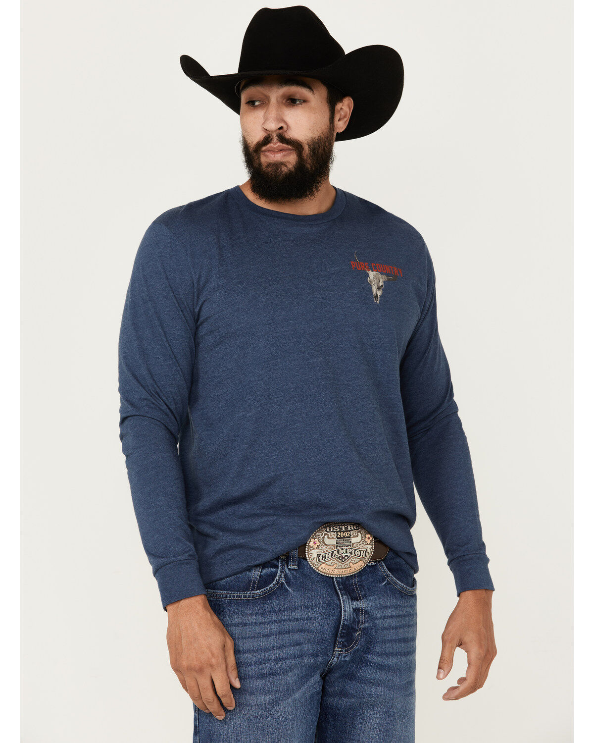 Image #2 - Cody James Men's Country On Steerhead Logo Long Sleeve Graphic T-Shirt, , hi-res
