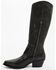 Image #3 - Italian Cowboy Women's Bolt Overlay Tall Western Boots - Snip Toe, Dark Grey, hi-res