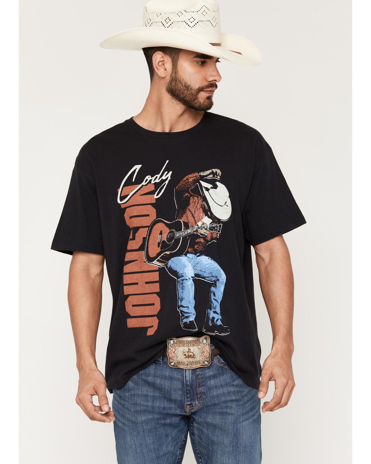 Wrangler Men's Cody Johnson Jump Short Sleeve Graphic T-Shirt, Black, hi-res