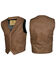 STS Ranchwear Men's Antique Leather Chisum Vest , Brown, hi-res