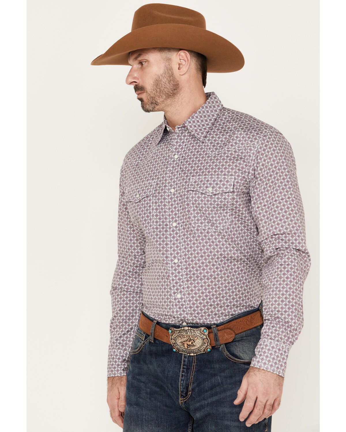 Image #2 - Wrangler 20X Men's Medallion Long Sleeve Snap Western Shirt, , hi-res