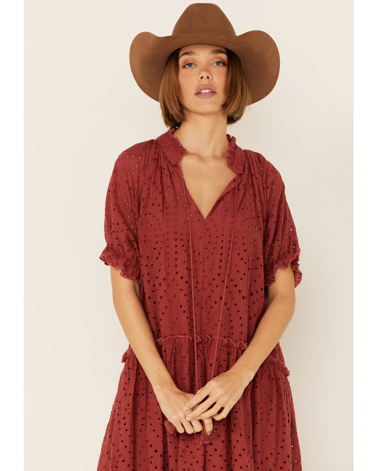 Image #4 - Saints & Hearts Women's Eyelet Lace Midi Dress, , hi-res