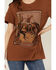 Image #3 - Wrangler Women's Cowboy Boyfriend Short Sleeve Graphic Tee, Brown, hi-res