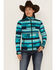 RANK 45 Women's Abstract Striped Softshell Jacket, Turquoise, hi-res