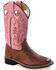 Old West Youth Girls' Canyon Western Boots - Square Toe, Tan, hi-res