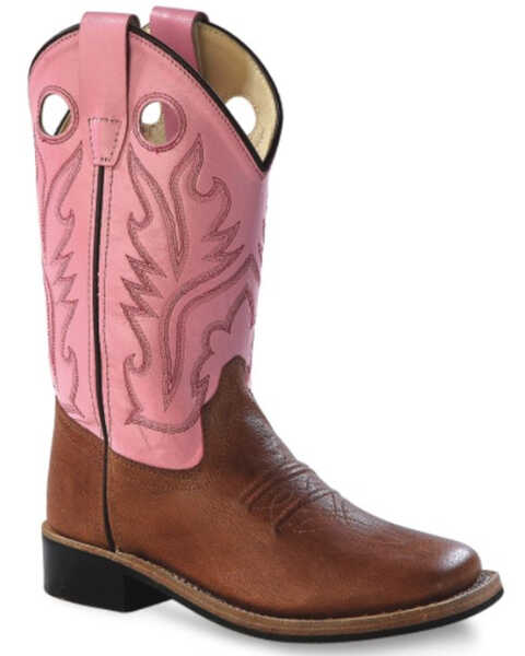Image #1 - Old West Little Girls' Canyon Western Boots - Square Toe, , hi-res