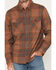 Image #3 - Troll Co Men's Jackson Plaid Print Long Sleeve Snap Flannel Work Shirt, Brown, hi-res