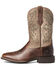 Image #2 - Ariat Men's Qualifier Western Performance Boots - Square Toe, Brown, hi-res