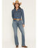 Image #1 - Wrangler Retro Women's Dark Wash Natalia High Rise Bailey Bootcut Stretch Denim Jeans, Dark Wash, hi-res