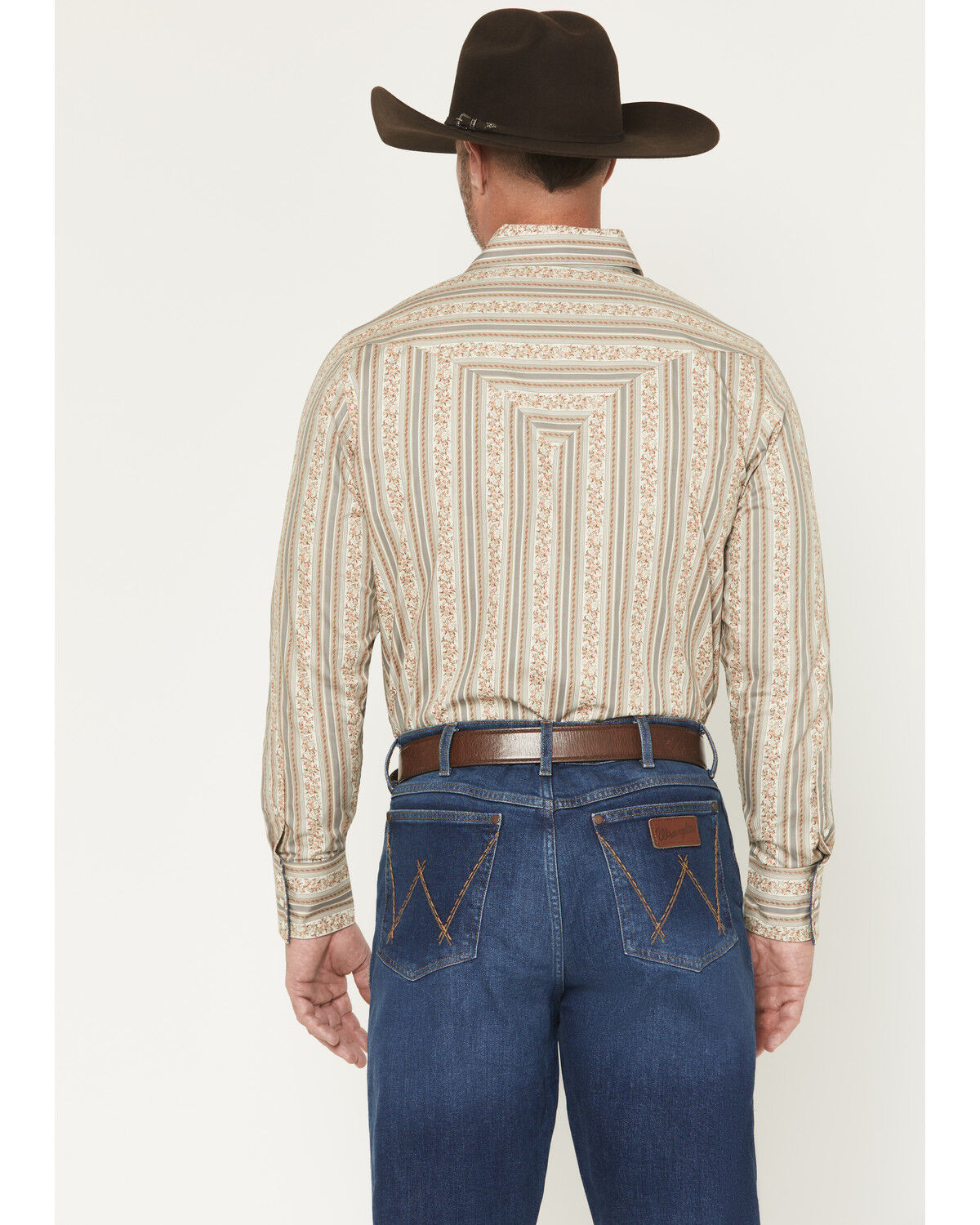 Image #4 - Stetson Men's Wallpaper Floral Print Long Sleeve Snap Western Shirt, Brown, hi-res