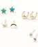 Image #6 - Shyanne Women's Moon And Heart Earring Set - 23 Piece, Gold, hi-res