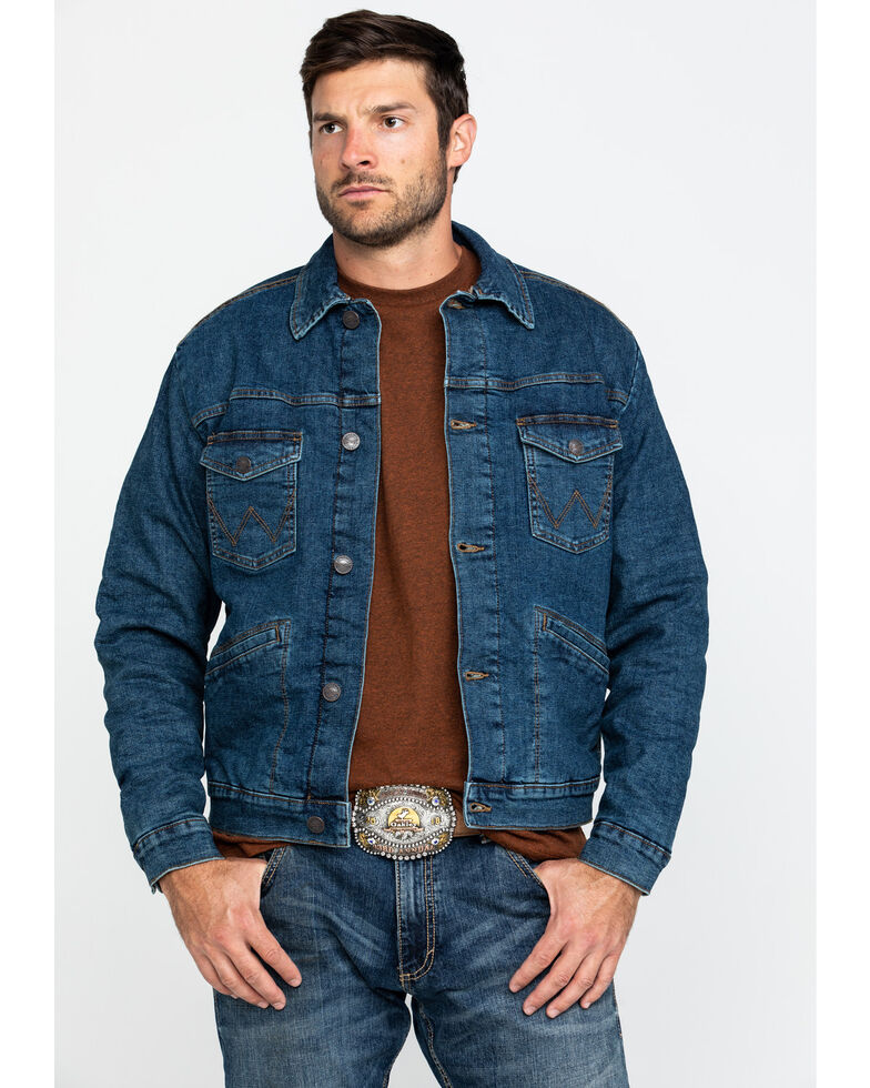 Wrangler Retro Men's Dark Vintage Sherpa Lined Denim Jacket | Boot Barn