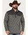 RANK 45 Men's All In 1/4 Snap Geo Print Fleece Pullover, Grey, hi-res