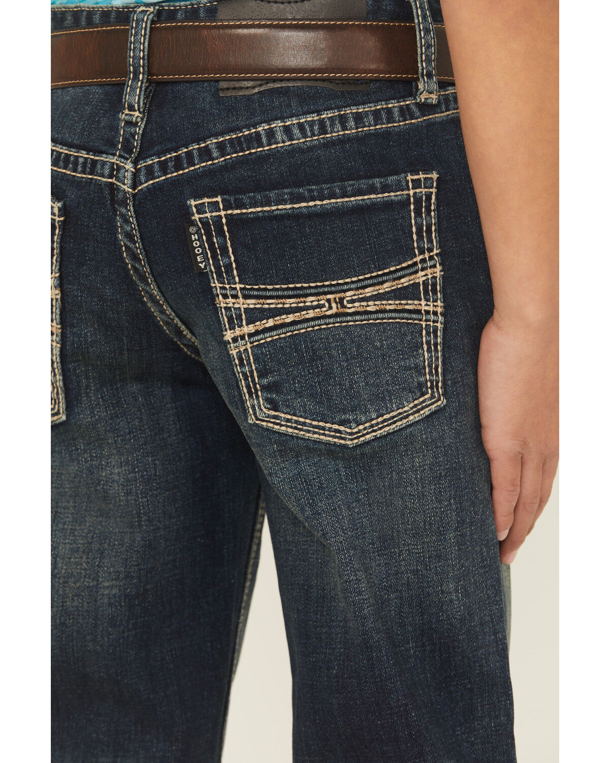 Product Name:  Hooey by Rock & Roll Denim Boys' Dark Wash Barbed Revolver Straight Stretch Denim Jeans