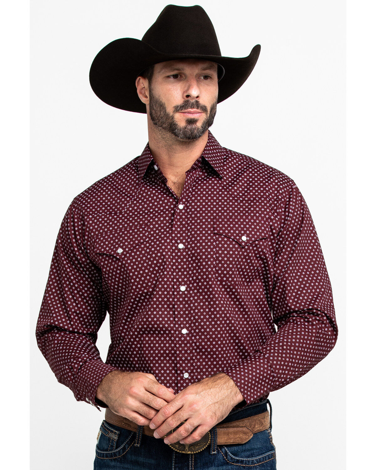maroon cowboy shirt