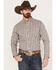 Cody James Men's Hayfield Plaid Print Long Sleeve Button Down Stretch Western Shirt, Oatmeal, hi-res